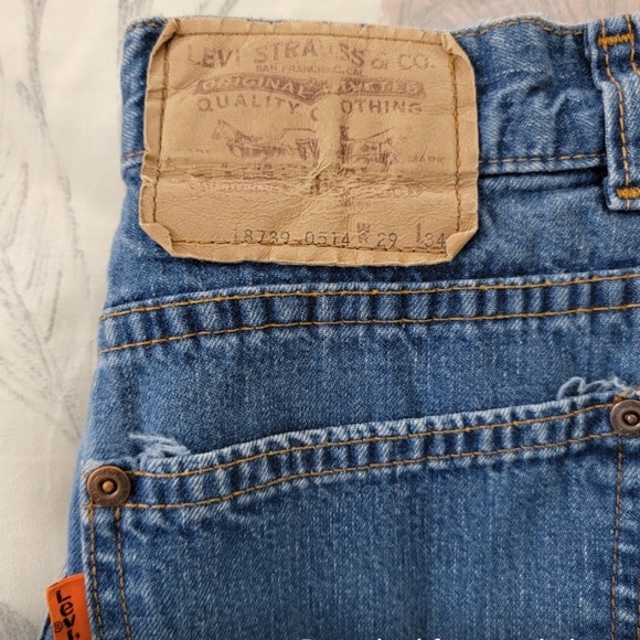 Vintage 70s Levis 18739-0514 Orange Tab Striaght Leg Jeans Size 29×34 Super cute - Picture 4 of 9